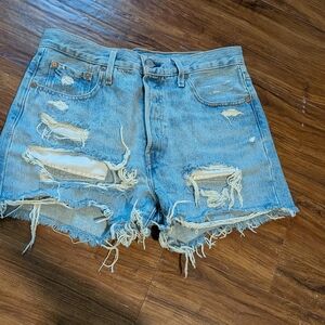 Distressed Denim Women Shorts